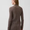 CashSoft kabelgebreid kort vest met rits