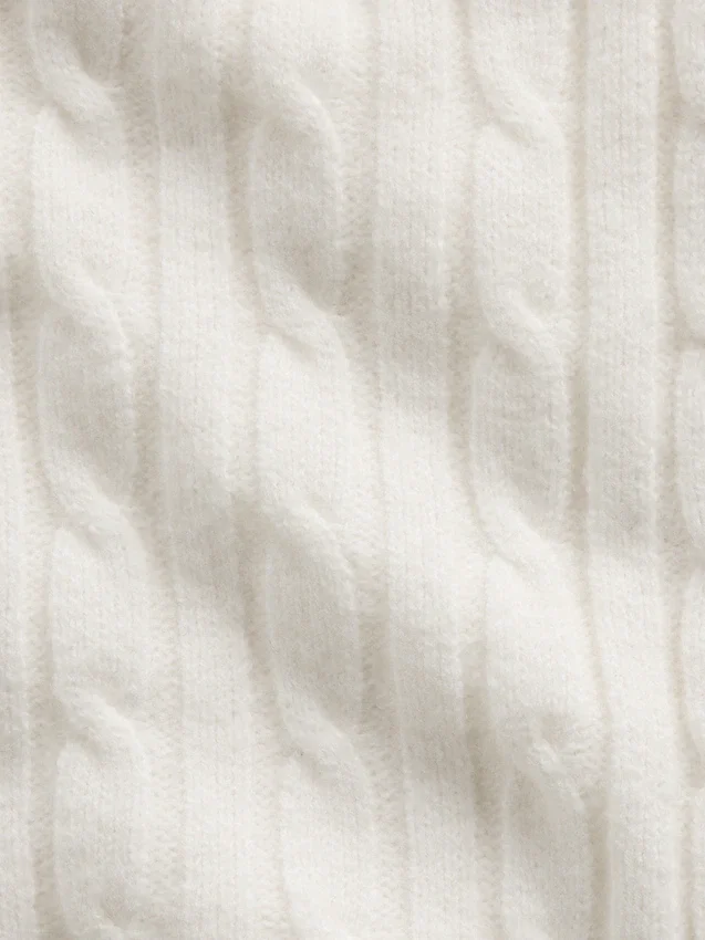 CashSoft kabelgebreid kort vest met rits