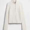 CashSoft kabelgebreid kort vest met rits