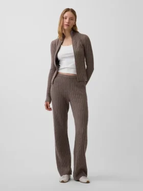 CashSoft kabelgebreide trui met broek