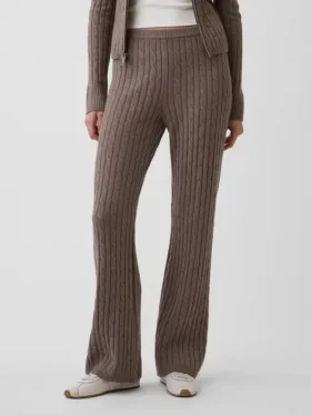 CashSoft kabelgebreide trui met broek