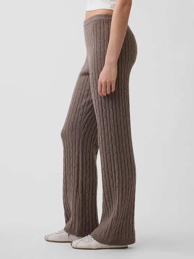CashSoft kabelgebreide trui met broek