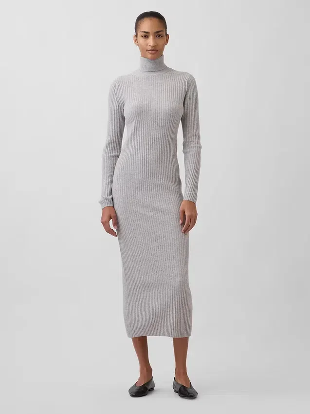 CashSoft maxi-trui-jurk met col