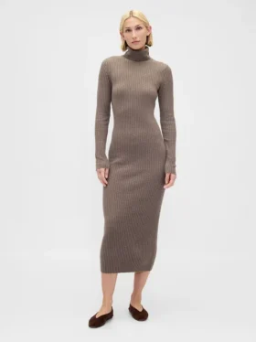 CashSoft maxi-trui-jurk met col