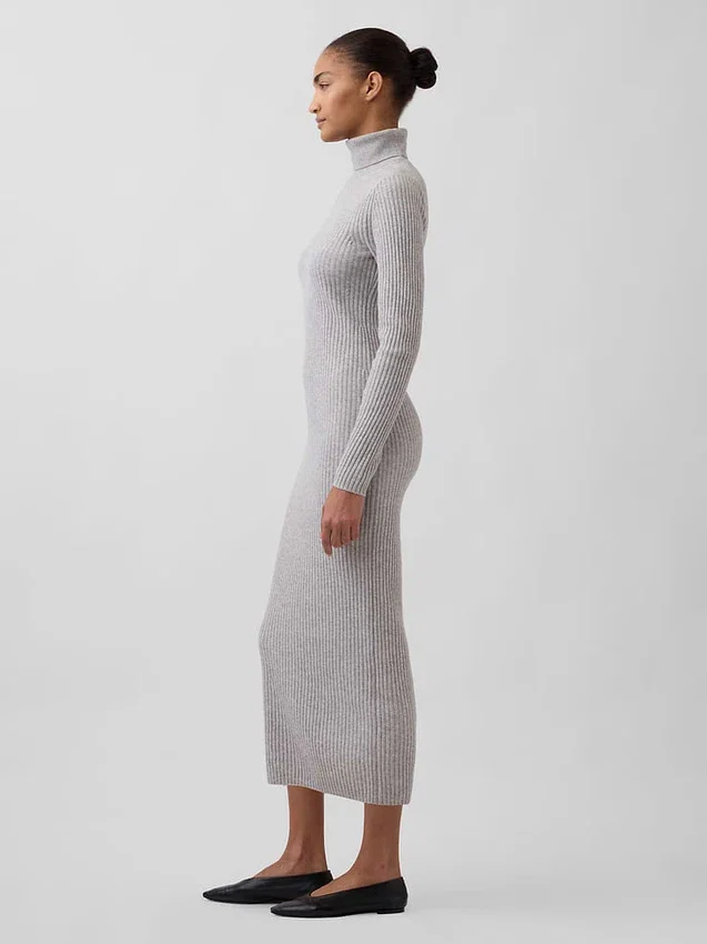 CashSoft maxi-trui-jurk met col