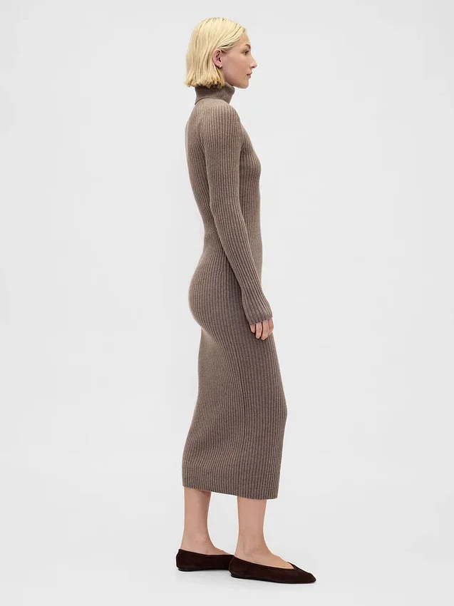 CashSoft maxi-trui-jurk met col