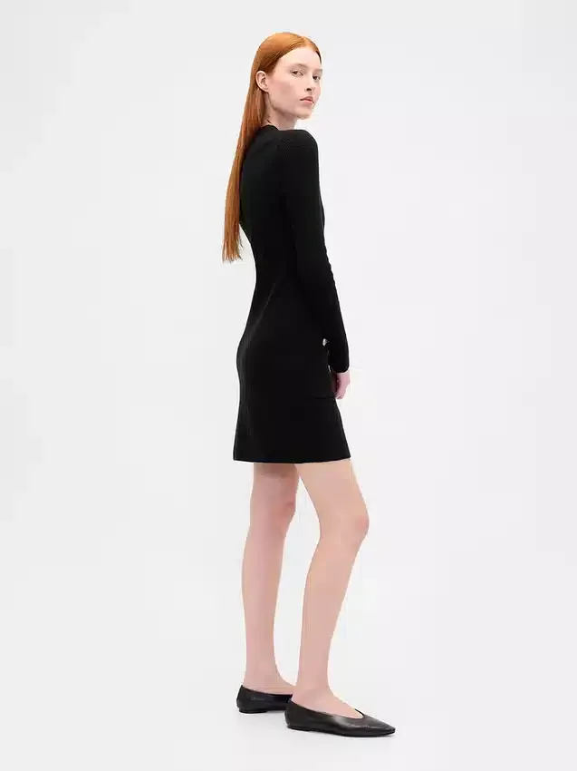 CashSoft mini-trui-jurk met geribde zakken