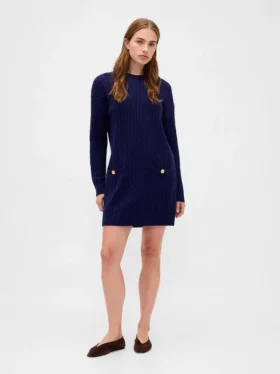 CashSoft mini-trui-jurk met kabelpatroon