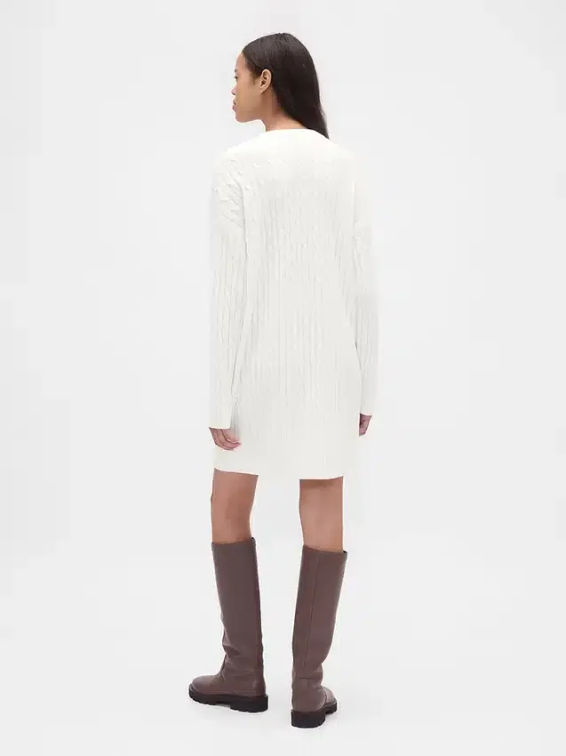 CashSoft mini-trui-jurk met kabelpatroon
