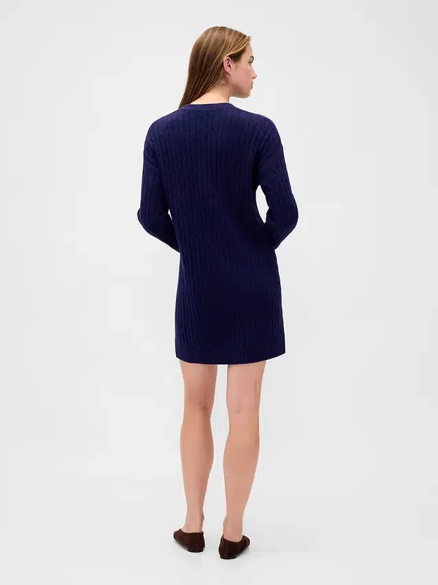 CashSoft mini-trui-jurk met kabelpatroon