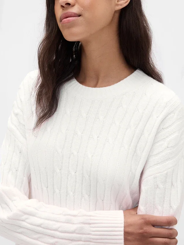 CashSoft mini-trui-jurk met kabelpatroon