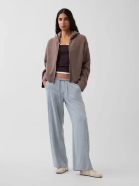 CashSoft oversized hoodie met ritssluiting en shaker-steek