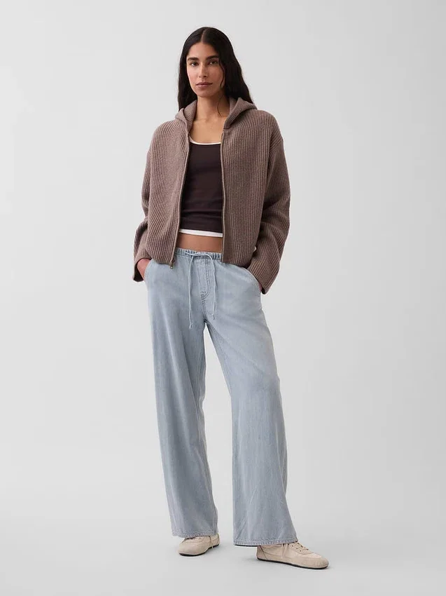 CashSoft oversized hoodie met ritssluiting en shaker-steek