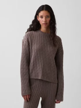 CashSoft oversized trui met kabelpatroon