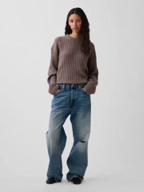 CashSoft oversized trui met kabelpatroon