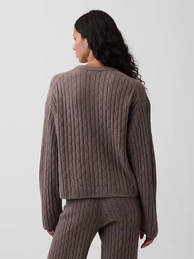 CashSoft oversized trui met kabelpatroon