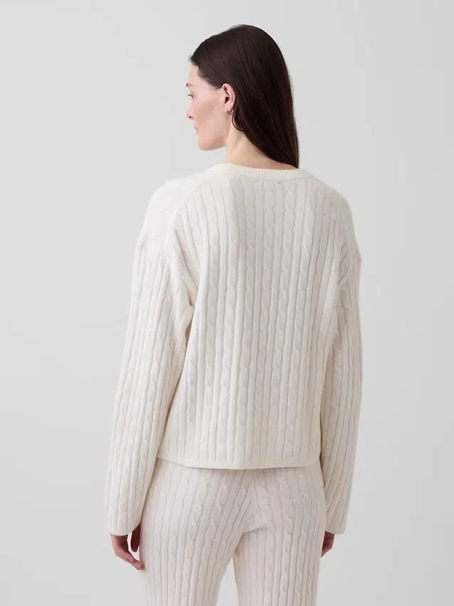 CashSoft oversized trui met kabelpatroon