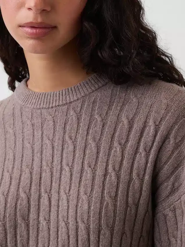 CashSoft oversized trui met kabelpatroon