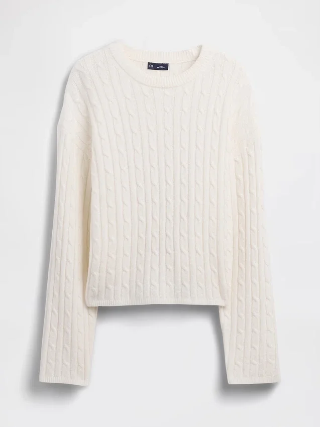 CashSoft oversized trui met kabelpatroon