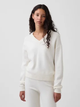 CashSoft oversized trui met V-hals