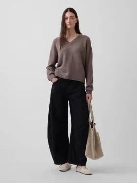 CashSoft oversized trui met V-hals