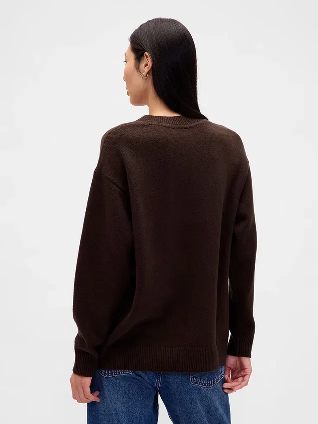 CashSoft oversized trui met V-hals