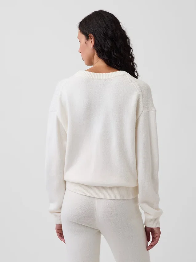 CashSoft oversized trui met V-hals