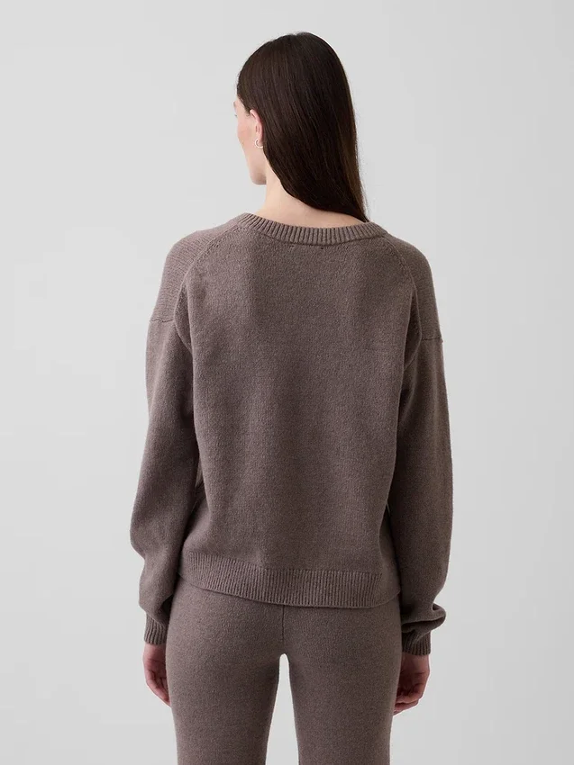 CashSoft oversized trui met V-hals