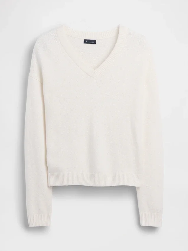 CashSoft oversized trui met V-hals