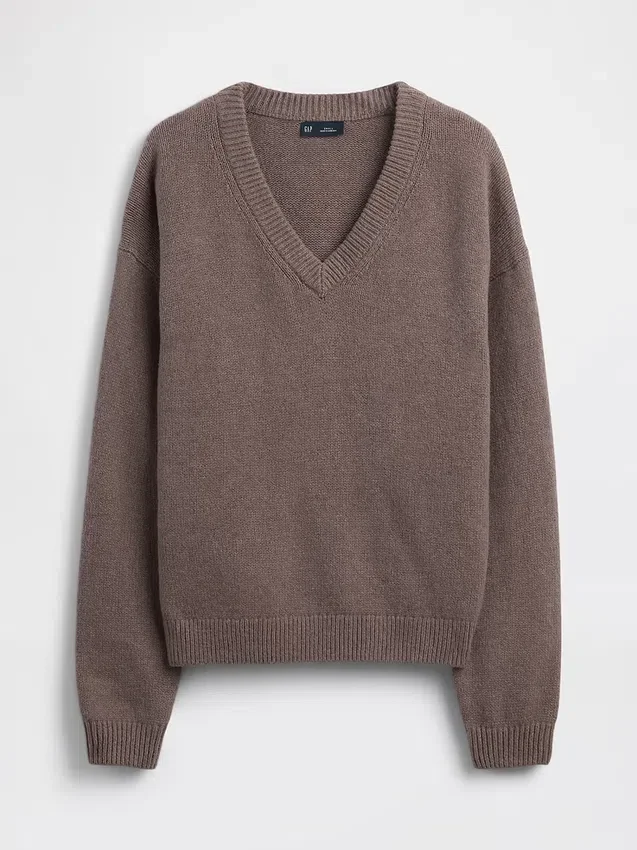 CashSoft oversized trui met V-hals
