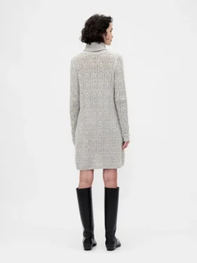 CashSoft Pointelle-trui-jurk met col