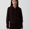 CashSoft relaxte hoodie met kabelpatroon