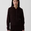 CashSoft relaxte hoodie met kabelpatroon
