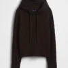 CashSoft relaxte hoodie met kabelpatroon