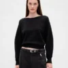 CashSoft stretch cropped trui met lantaarnmouwen
