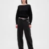 CashSoft stretch cropped trui met lantaarnmouwen