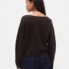 CashSoft stretch cropped trui met lantaarnmouwen