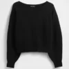 CashSoft stretch cropped trui met lantaarnmouwen
