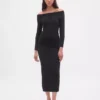CashSoft stretch midi-trui-jurk met blote schouders