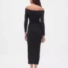 CashSoft stretch midi-trui-jurk met blote schouders