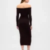 CashSoft stretch midi-trui-jurk met blote schouders