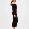 CashSoft stretch midi-trui-jurk met blote schouders