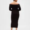 CashSoft stretch midi-trui-jurk met blote schouders