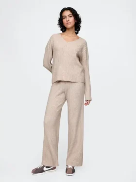 CashSoft sweaterbroek met brede ribbels