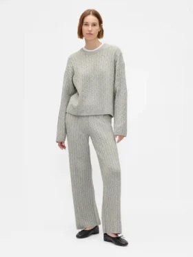 CashSoft-trui-broek met kabelpatroon