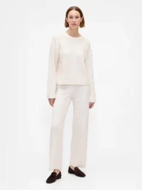CashSoft-trui-broek met kabelpatroon