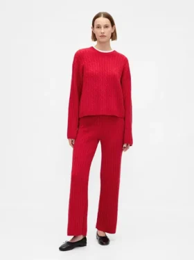 CashSoft-trui-broek met kabelpatroon