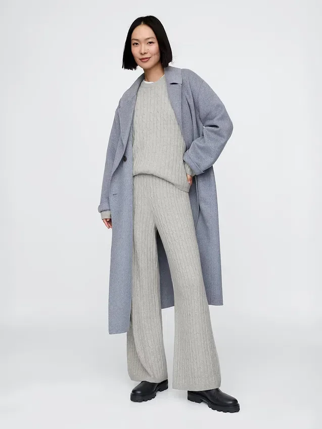 CashSoft-trui-broek met kabelpatroon