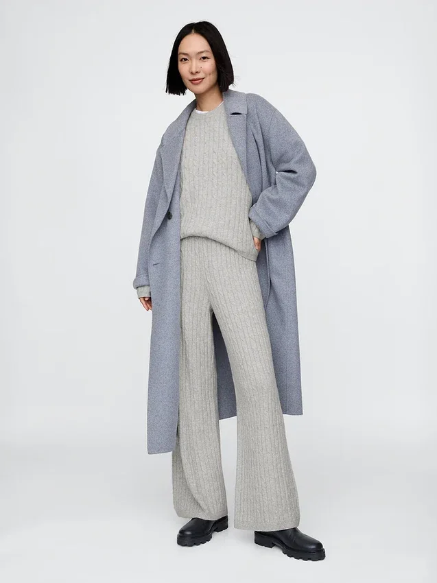 CashSoft-trui-broek met kabelpatroon