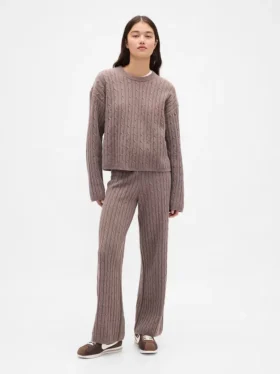 CashSoft-trui-broek met kabelpatroon